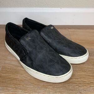 Michael Kors Keaton Black Signature Logo Slip-On Sneakers